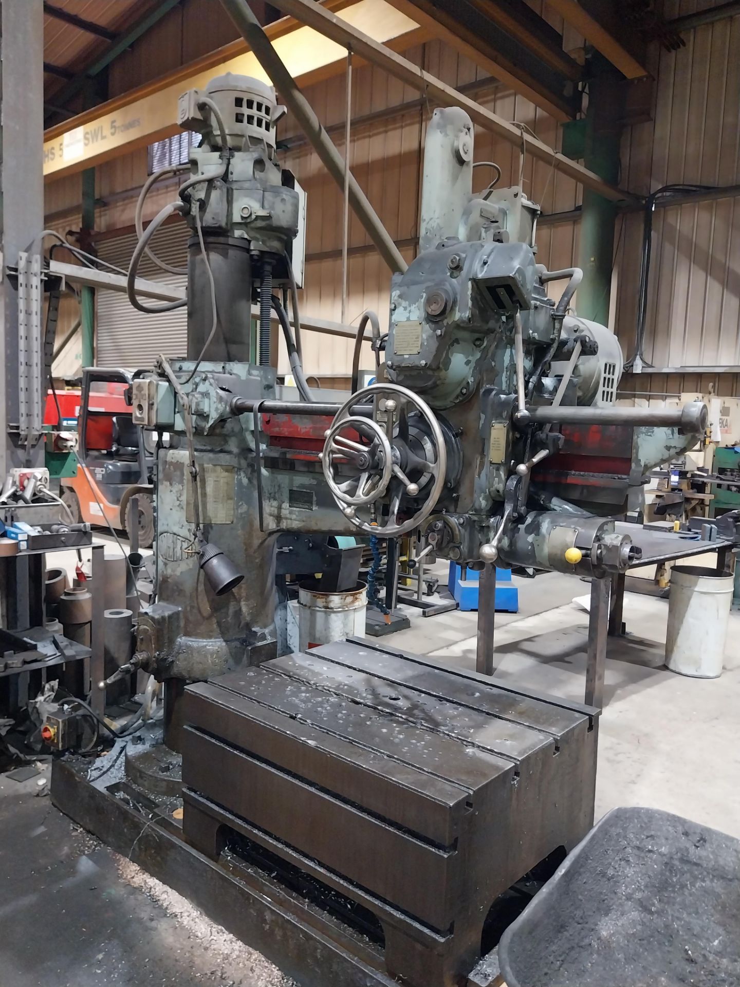 Asquith 21811 radial arm drill with steel block, Serial number 001. 8938, assembly no. FS1548, - Bild 6 aus 8