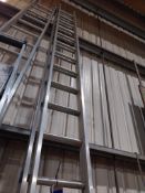 Zarges Z100 extendable aluminium ladders with 3 x 18 tread ladders