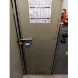 Steel cabinet and contents to include breakers, fuses, draper charge & start BCS150, sockets etc.