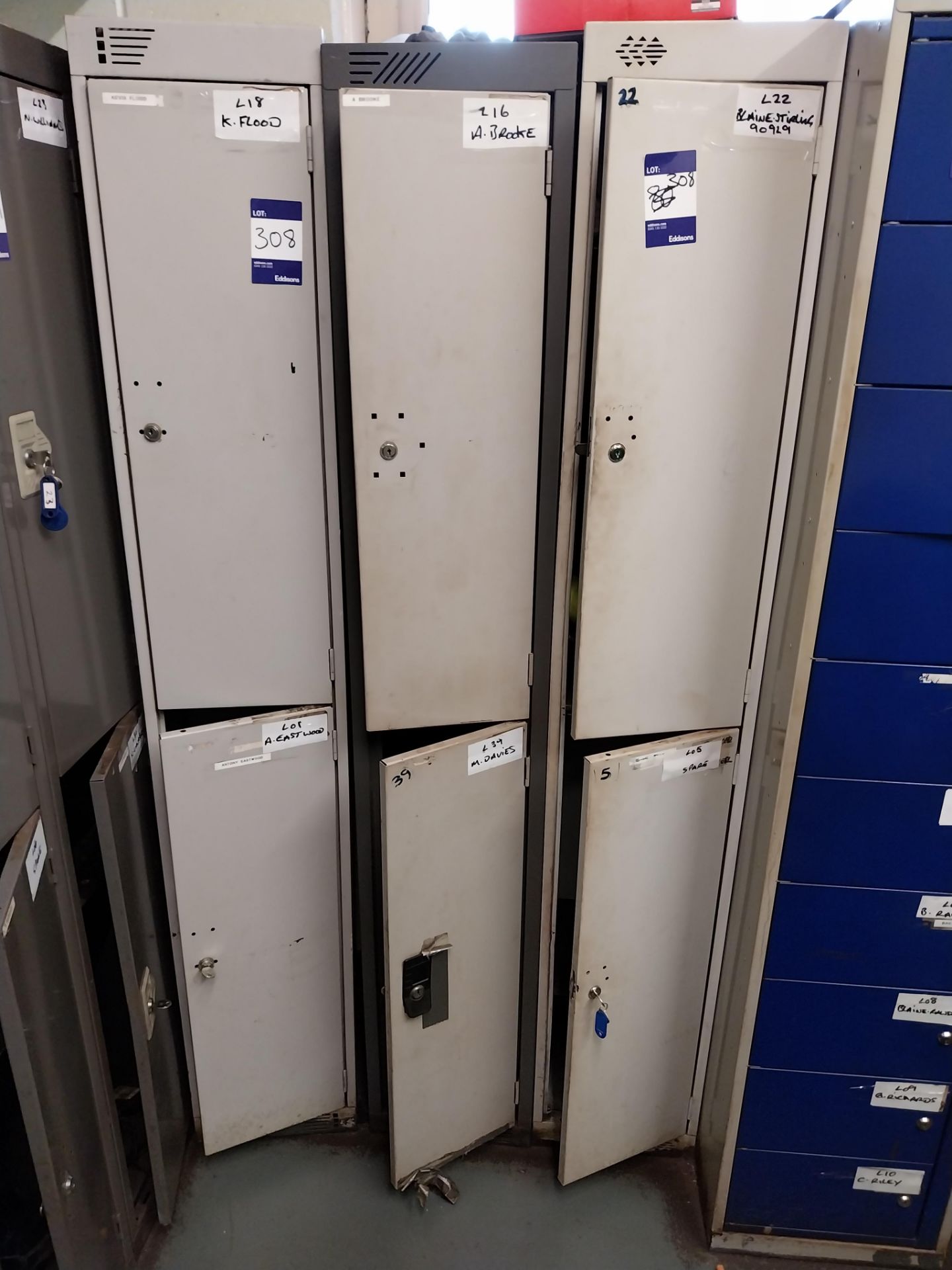 3 x Two door personnel lockers - Image 2 of 2