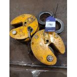 2 x plate lifting clamps 2000kg capacity