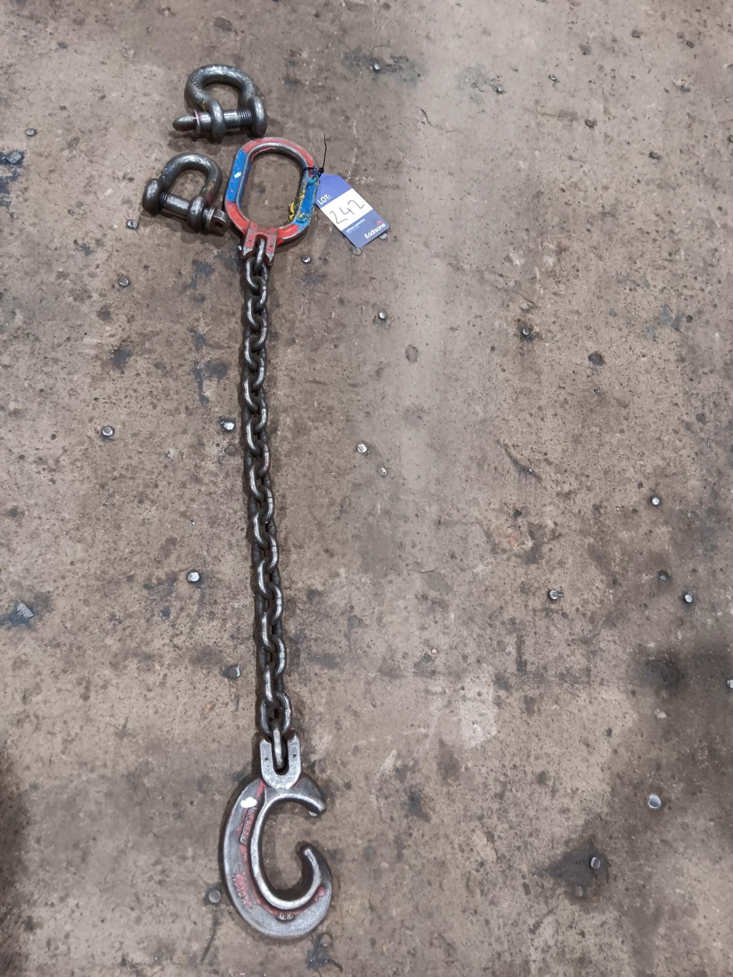 Chain and hook with 2 shackles - Image 2 of 2