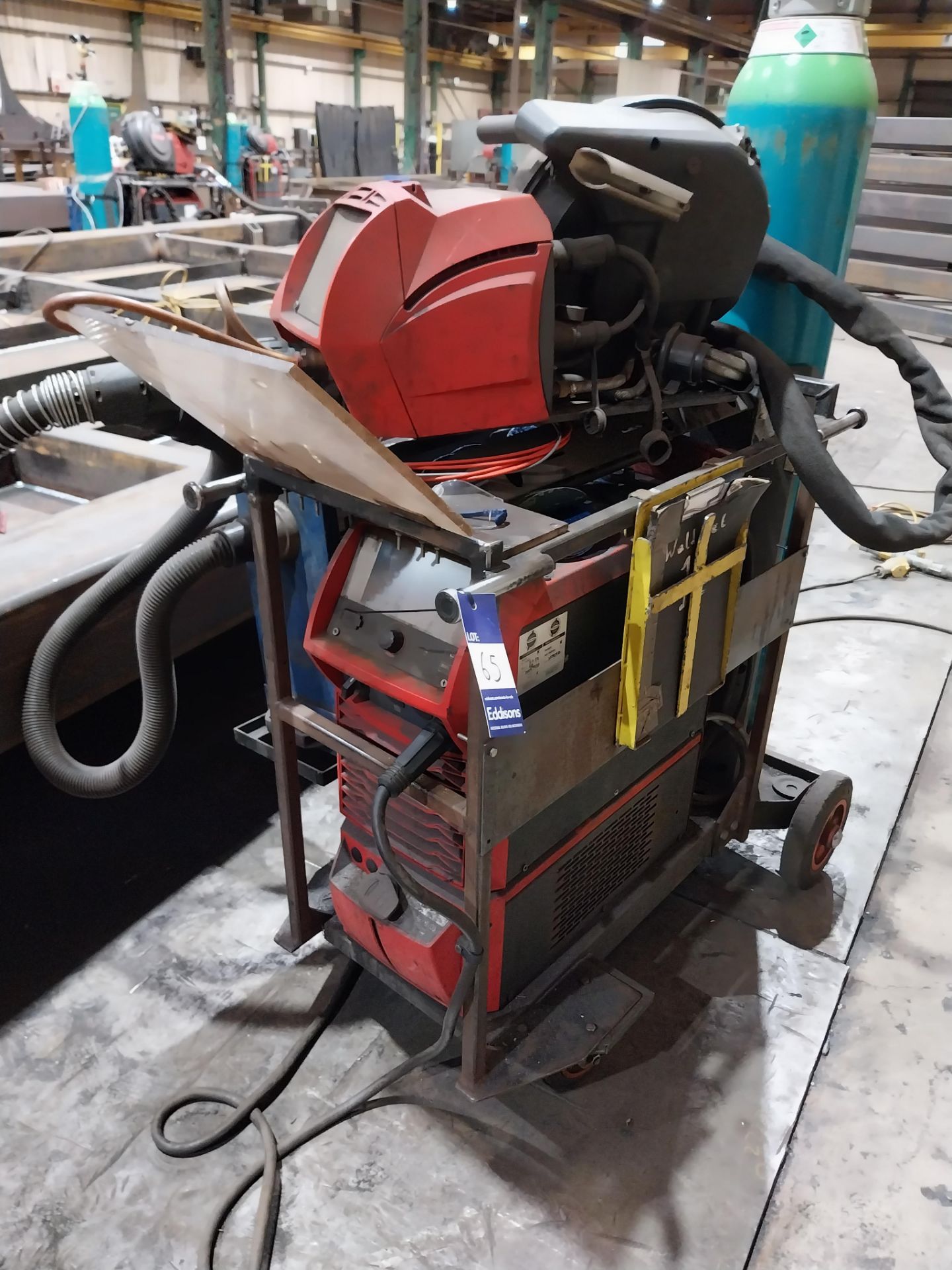 Fronius TPS400i mig welder with wire feed, Binzel FES-200 W3 extractor, torch and clamp (bottle