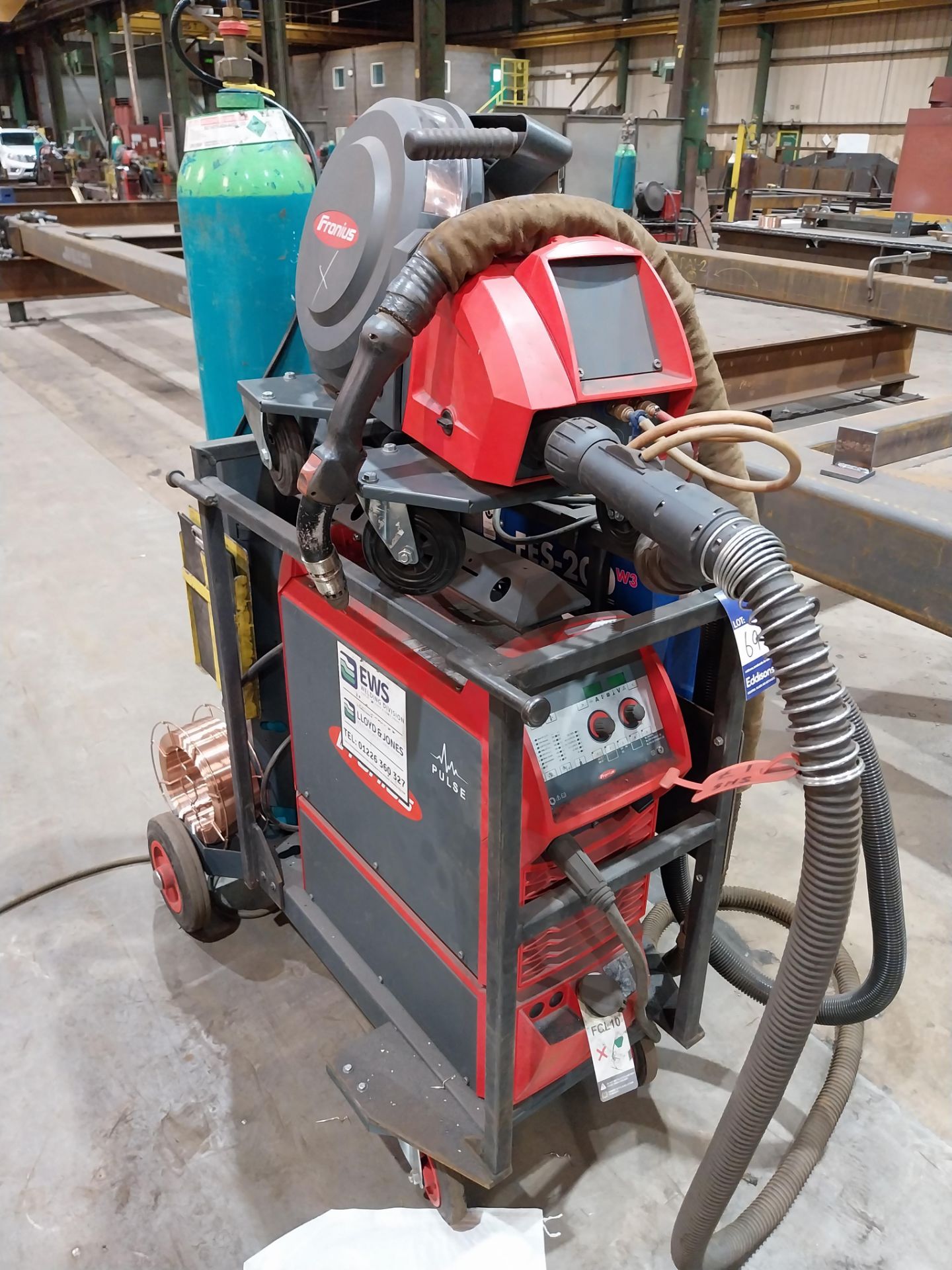 Fronius Transsteel 5000 Pulse mig welder with VR5000 wire feed, FES-200 W3 extractor, torch and - Image 5 of 8