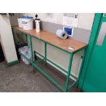 Steel workbench, blue roll and disinfectant wipes