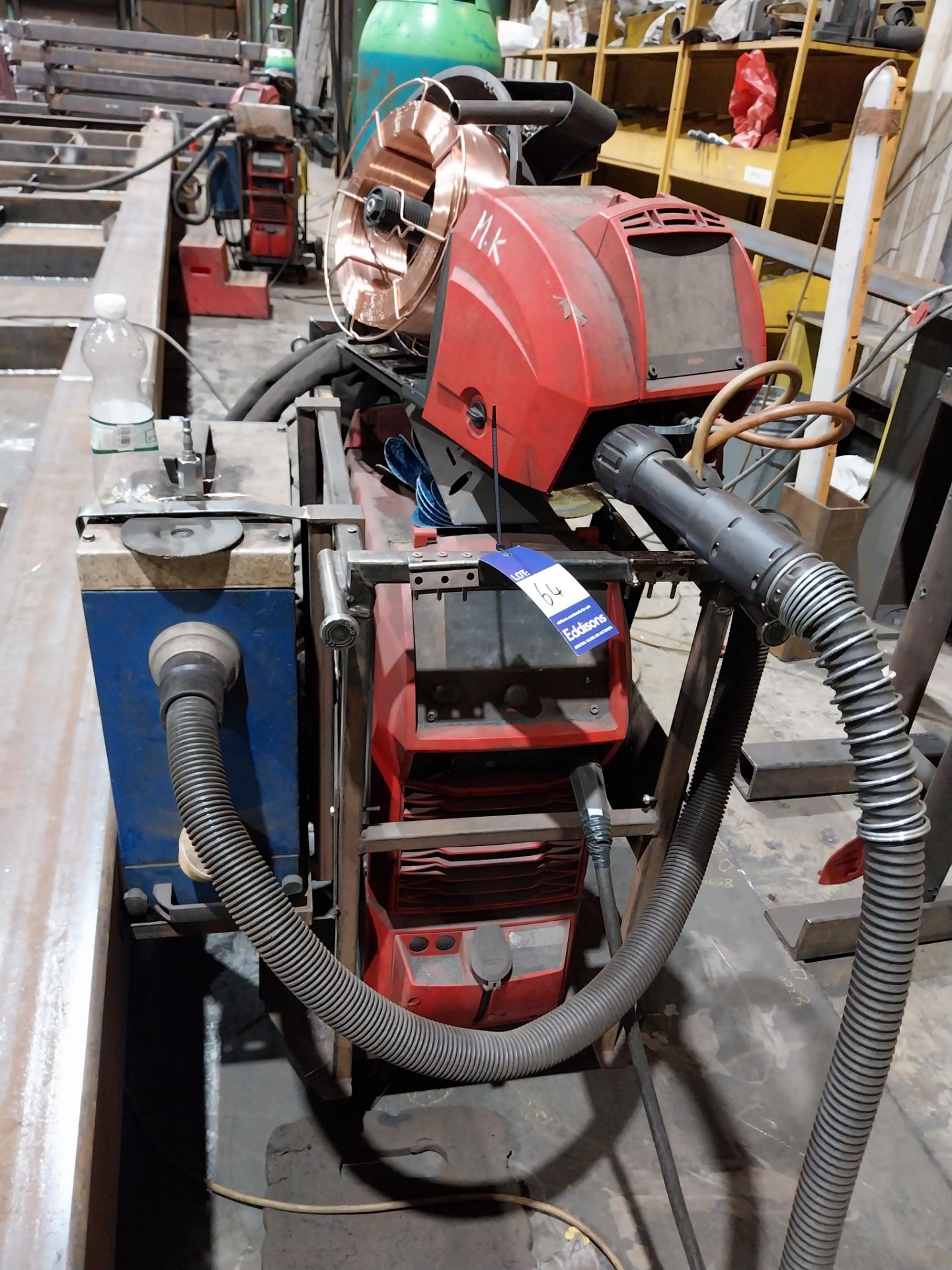 Fronius TPS400i mig welder with wire feed, Binzel FES-200 W3 extractor, torch and clamp (bottle