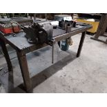 Steel workshop bench with Woden 190/8A vice (tooling not included)