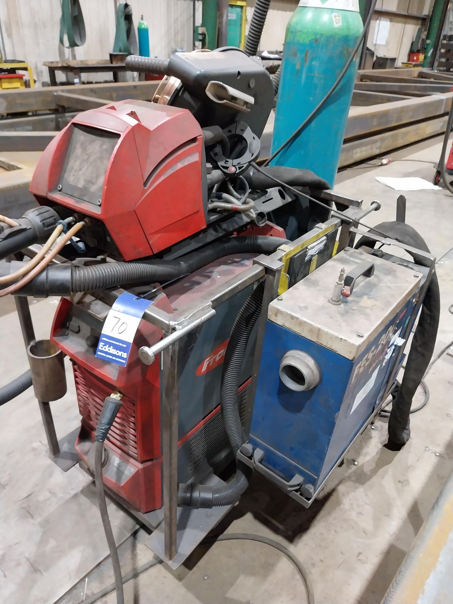 Fronius TPS400i mig welder with WF25i wire feed, Binzel FES-200 W3 extractor, torch and clamp ( - Image 8 of 8