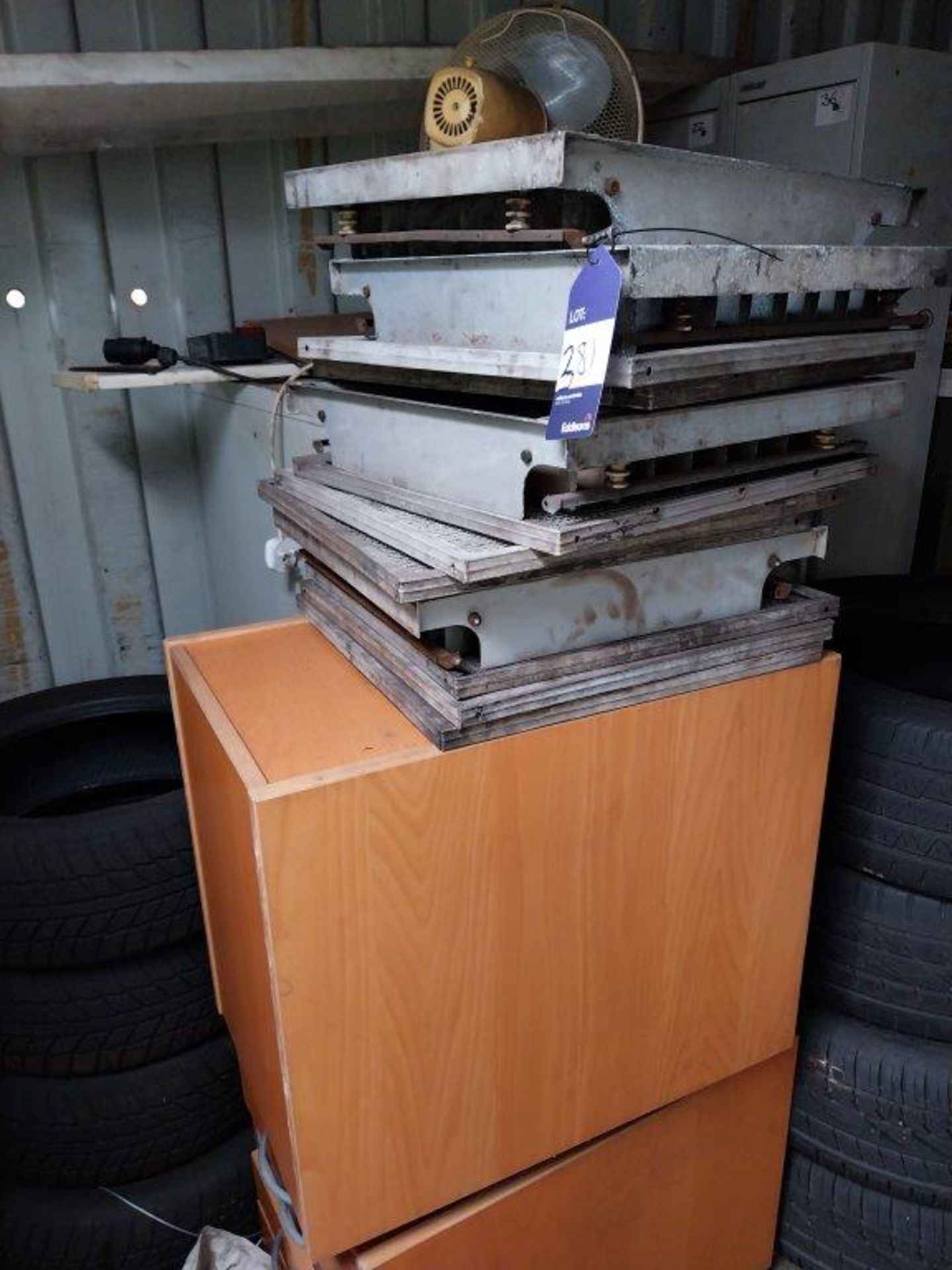 Remaining contents of container to include furniture, filing cabinets, tyres etc. - Image 3 of 5