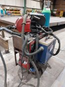 Fronius TPS400i mig welder with WF25i wire feed, Binzel FES-200 W3 extractor, torch and clamp (