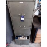 Steel 4 drawer filing cabinet and contents