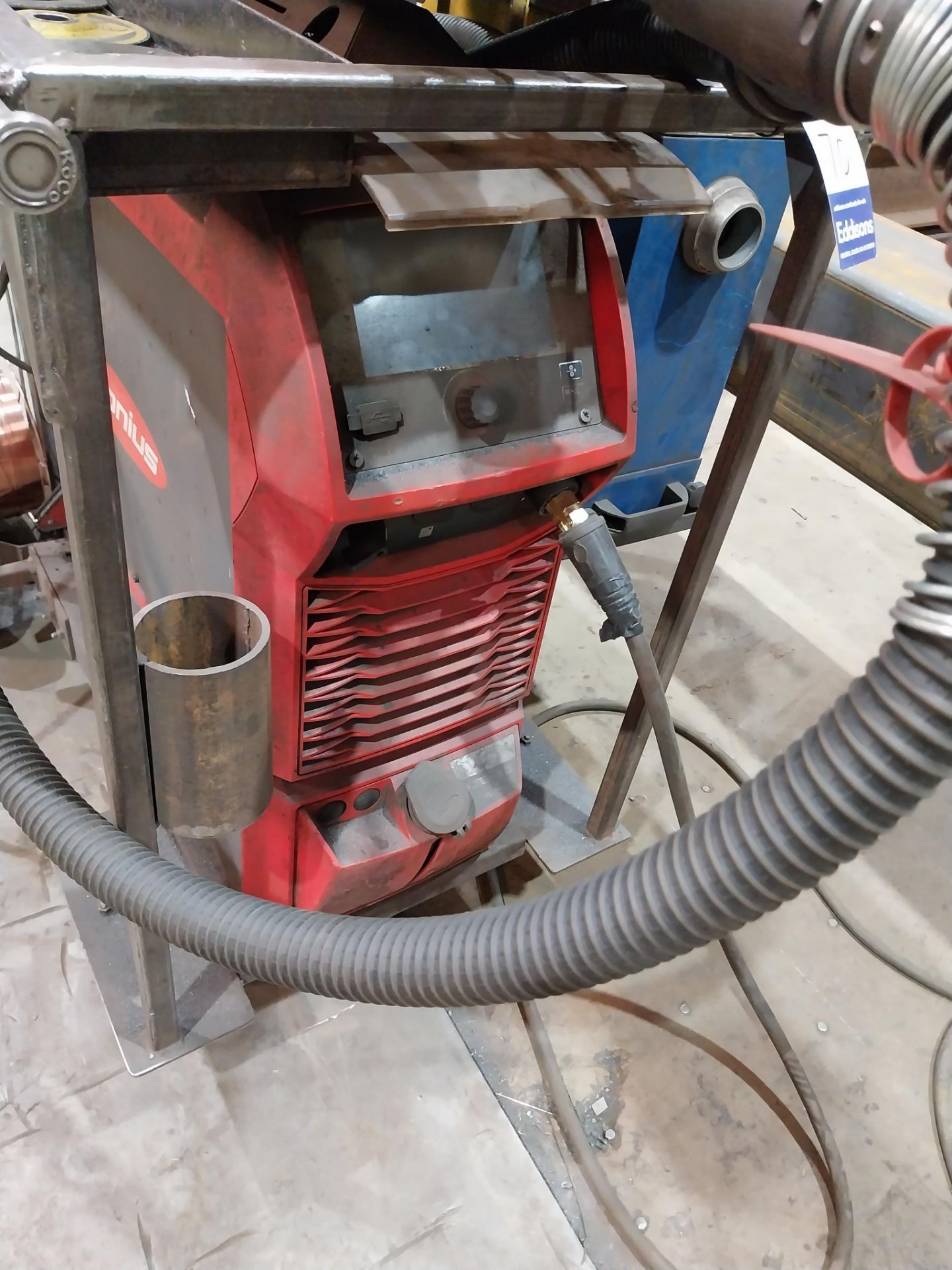 Fronius TPS400i mig welder with WF25i wire feed, Binzel FES-200 W3 extractor, torch and clamp ( - Bild 2 aus 8