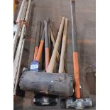 4 x sledgehammers and 1 x rubber mallet