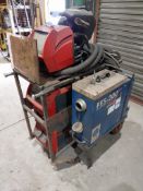 Fronius TPS 400i watercooled mig welder with WF25i wirefeed and Binzel FES-200 W3 extraction unit