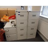 2 x Four drawer filing cabinets and 2 drawer cabinet