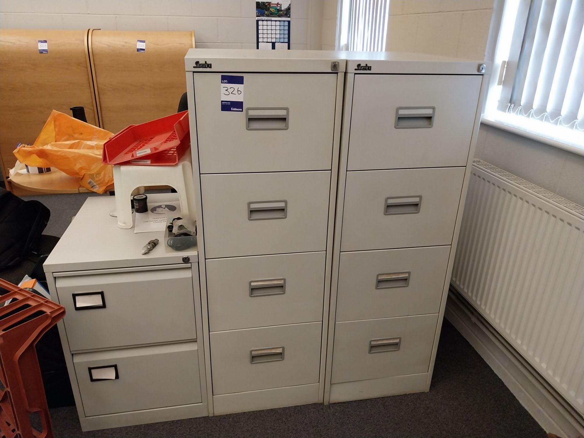 2 x Four drawer filing cabinets and 2 drawer cabinet