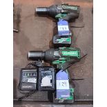 2 x Hikoki WR36DA 36v cordless impact wrench with 2 batteries and 1 x charger