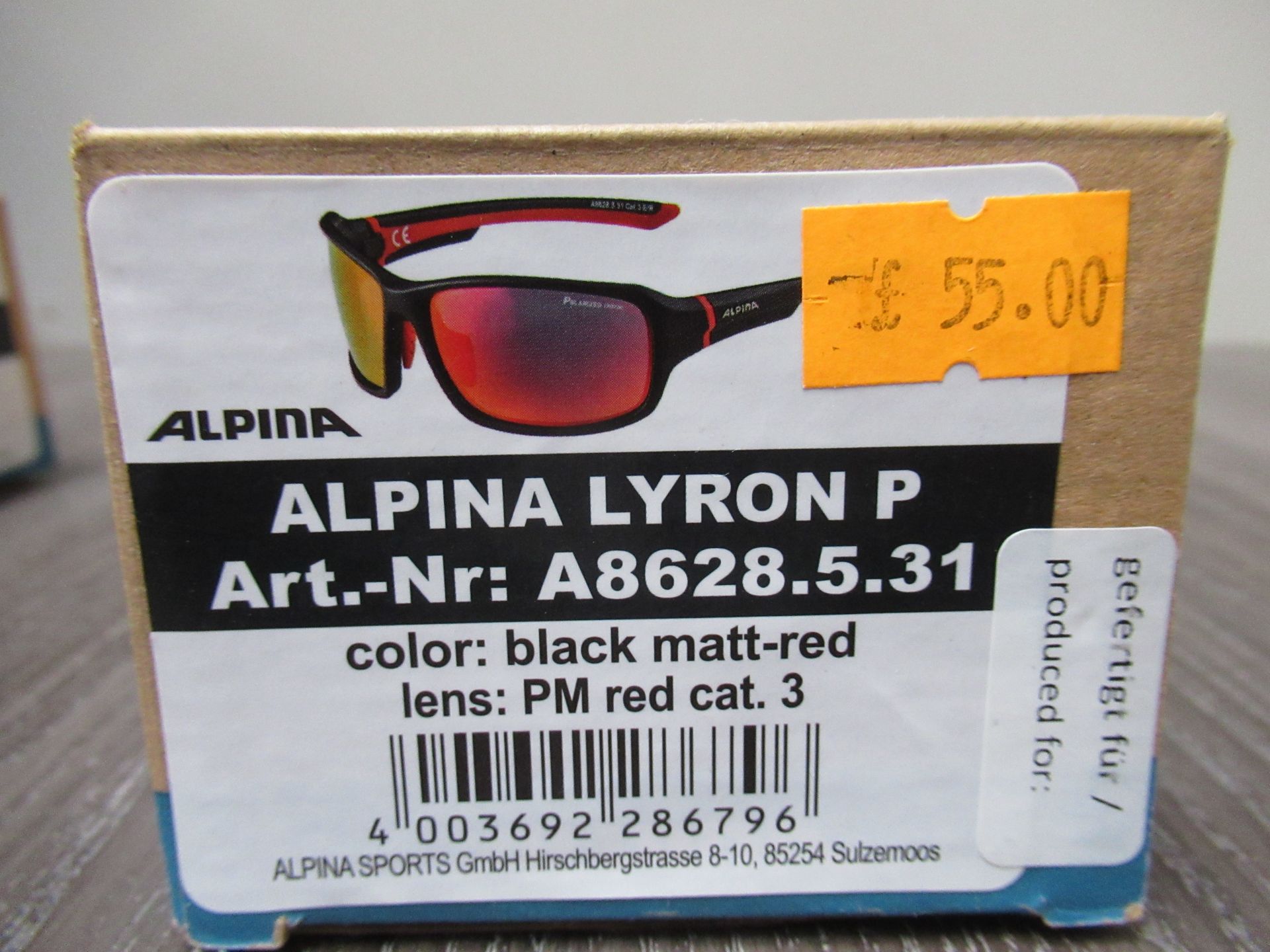 2 x pairs of Alpina Sunglasses: 1 x Alpina Lyron Black Matte Red (RRP£55); 1 x Slay Matte Black (RRP - Image 4 of 5