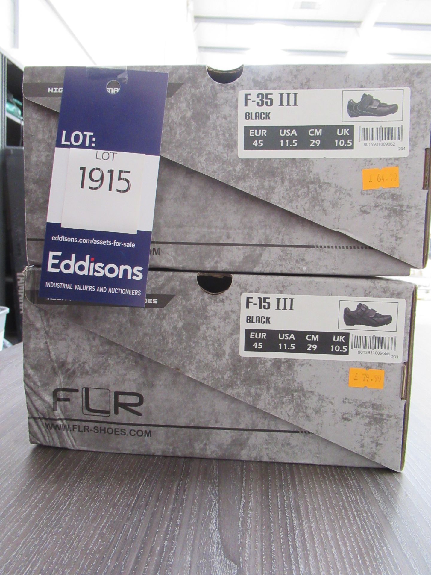 2 x Pairs of FLR cycling shoes - 1 x F-35 III boxed EU size 45 (RRP££64.99) and 1 x F-15 III boxed E