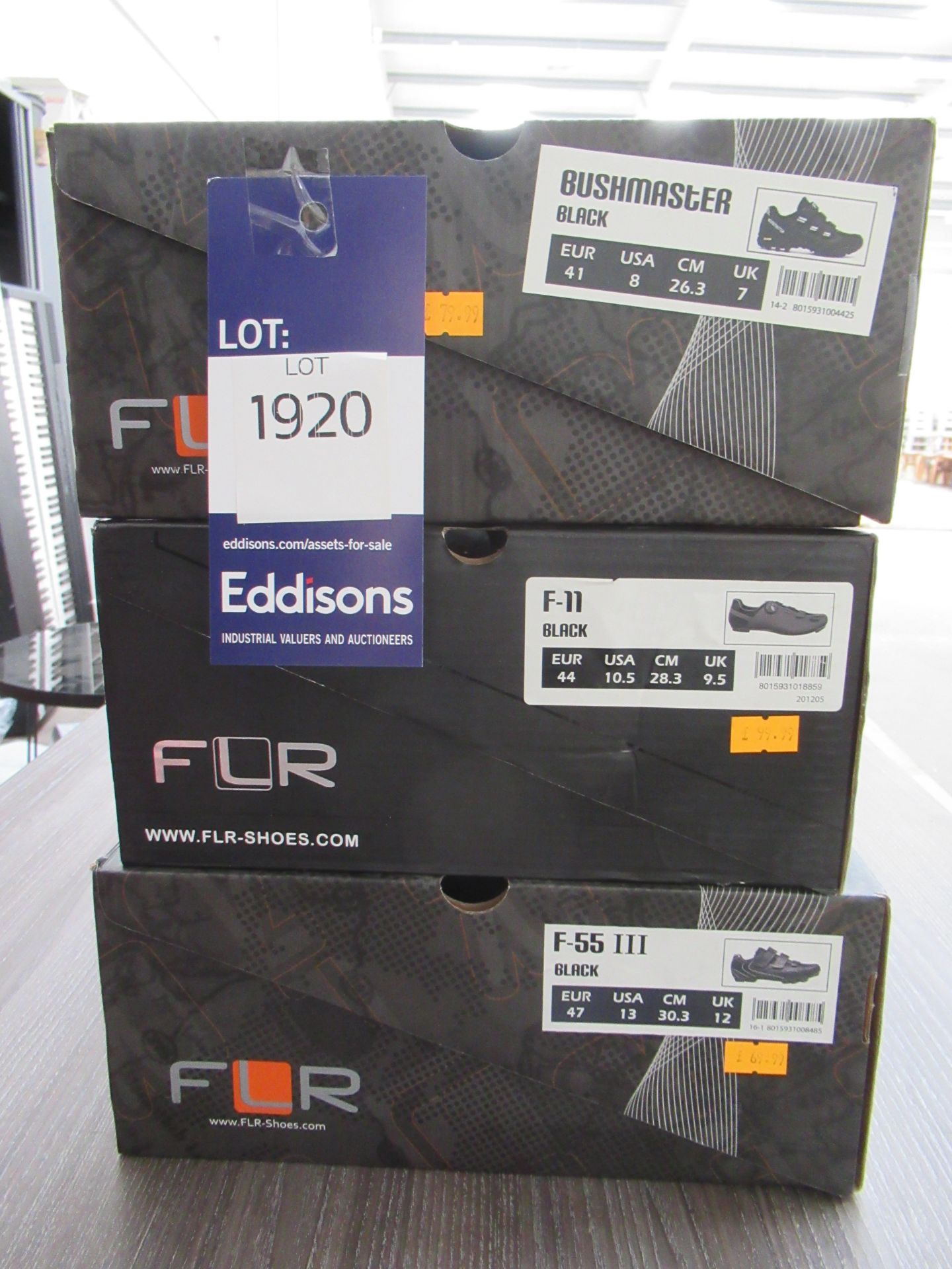 3 x Pairs of FLR cycling shoes - 1 x Bushmaster boxed EU size 41 (RRP£79.99); 1 x F-11 boxed EU size