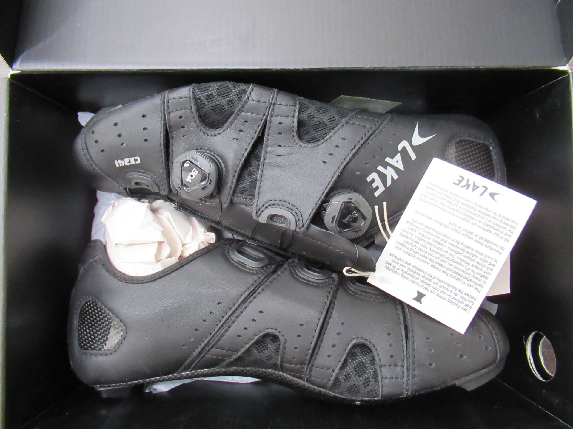 Pair of Lake CX241-X cycling shoes (black/silver) - boxed EU size 45.5 (RRP£295) - Image 4 of 4