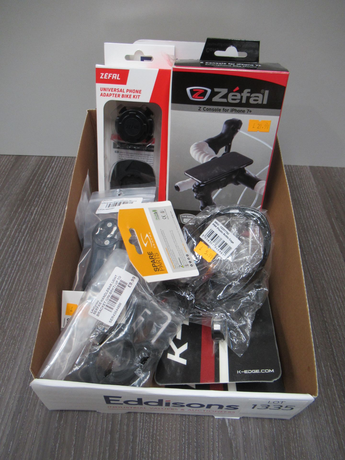 Box of cycling accessories