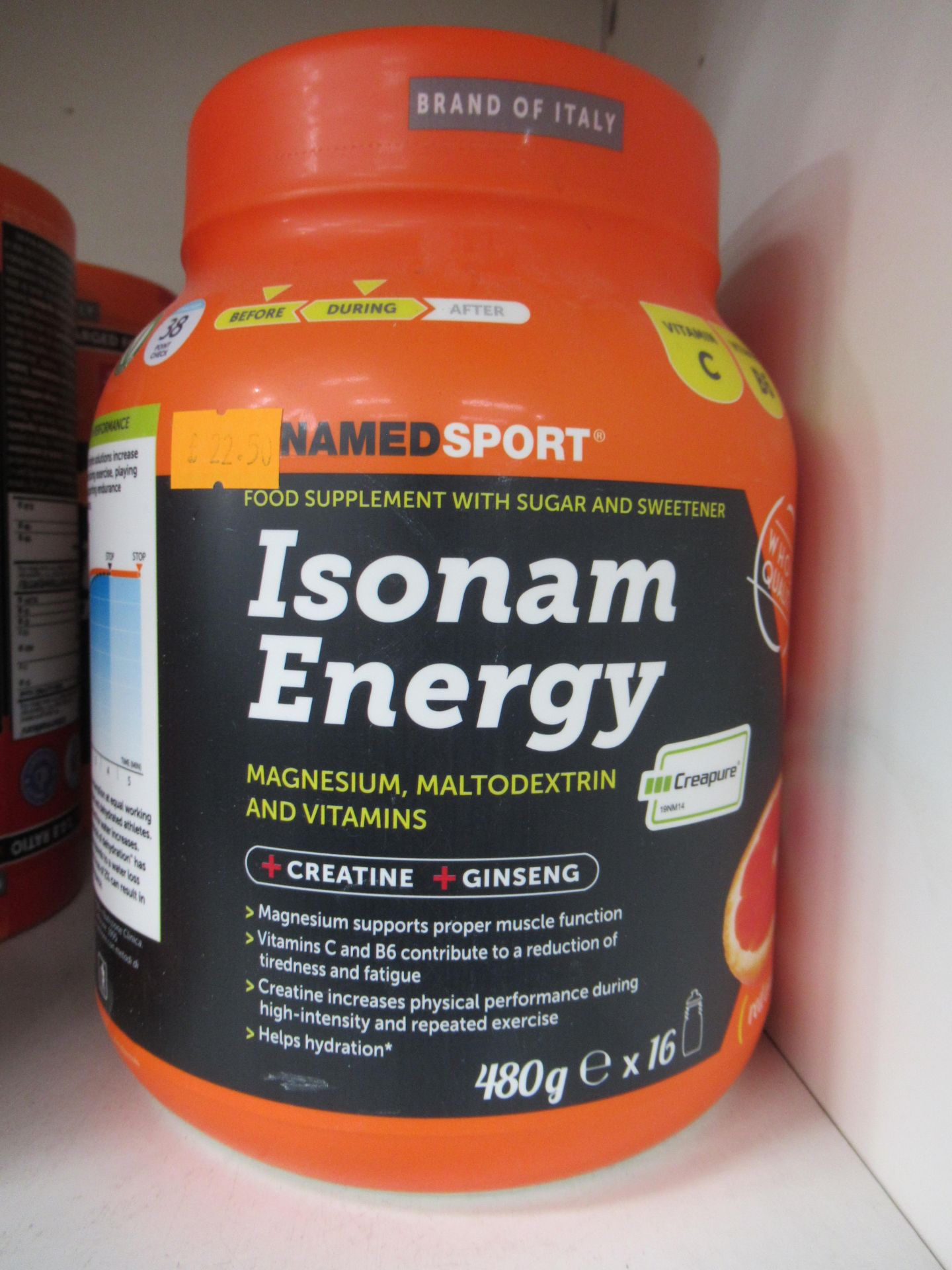 Shelf of NamedSport supplements including Maltonam (3 x 500g), Isonam (3 x 400g) and Race Fuel Cyclo - Image 4 of 4