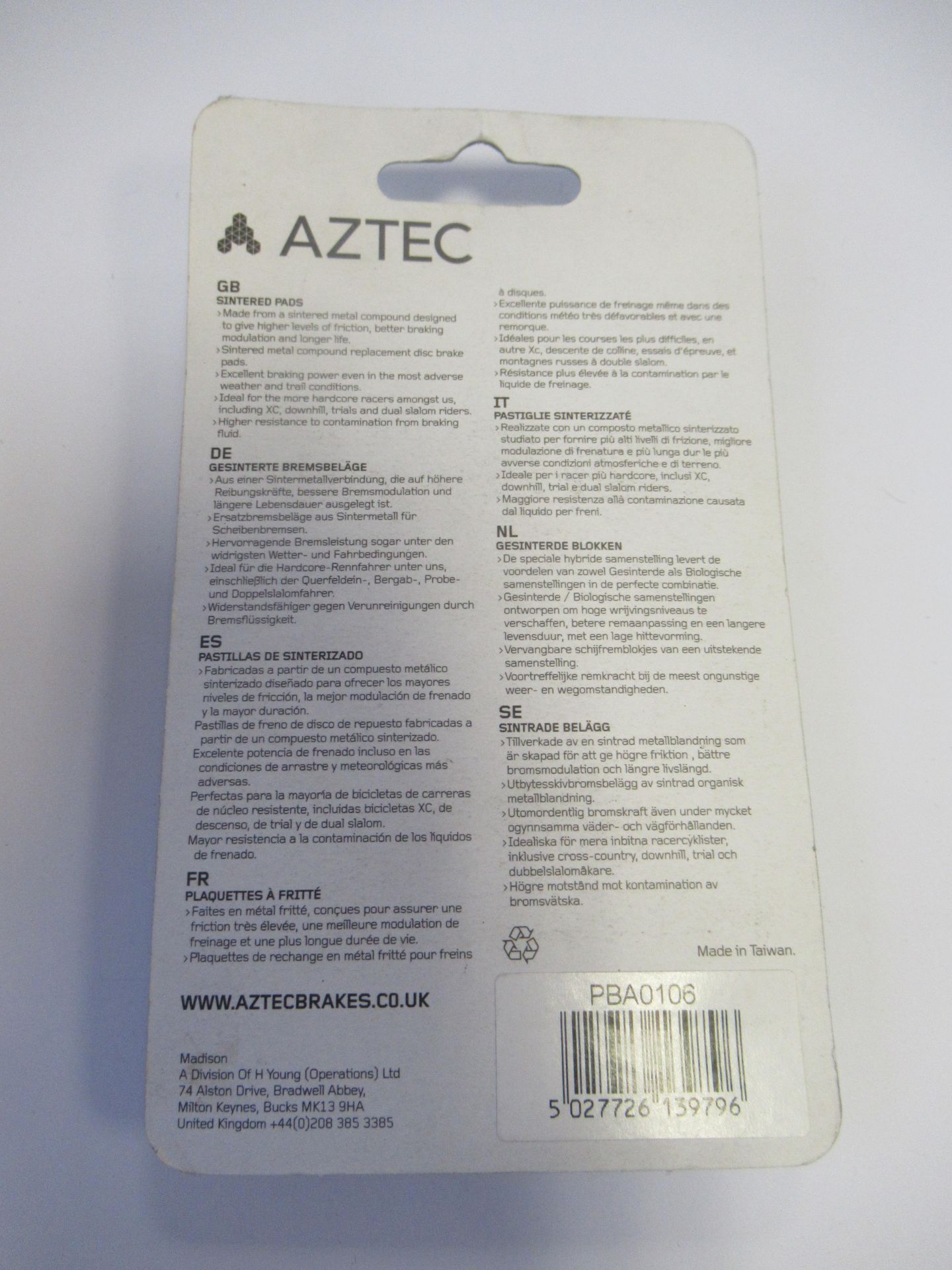 Aztec Disc Pads to include 3x Disc Sintered, PBA0106 Shimano Deore M555/ C900/01 Nexave; 3x Disc Sin - Image 9 of 9