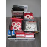 Box of cycling consumables including rim tape; gluing tape; anti-slip compound; Zefal pump connector