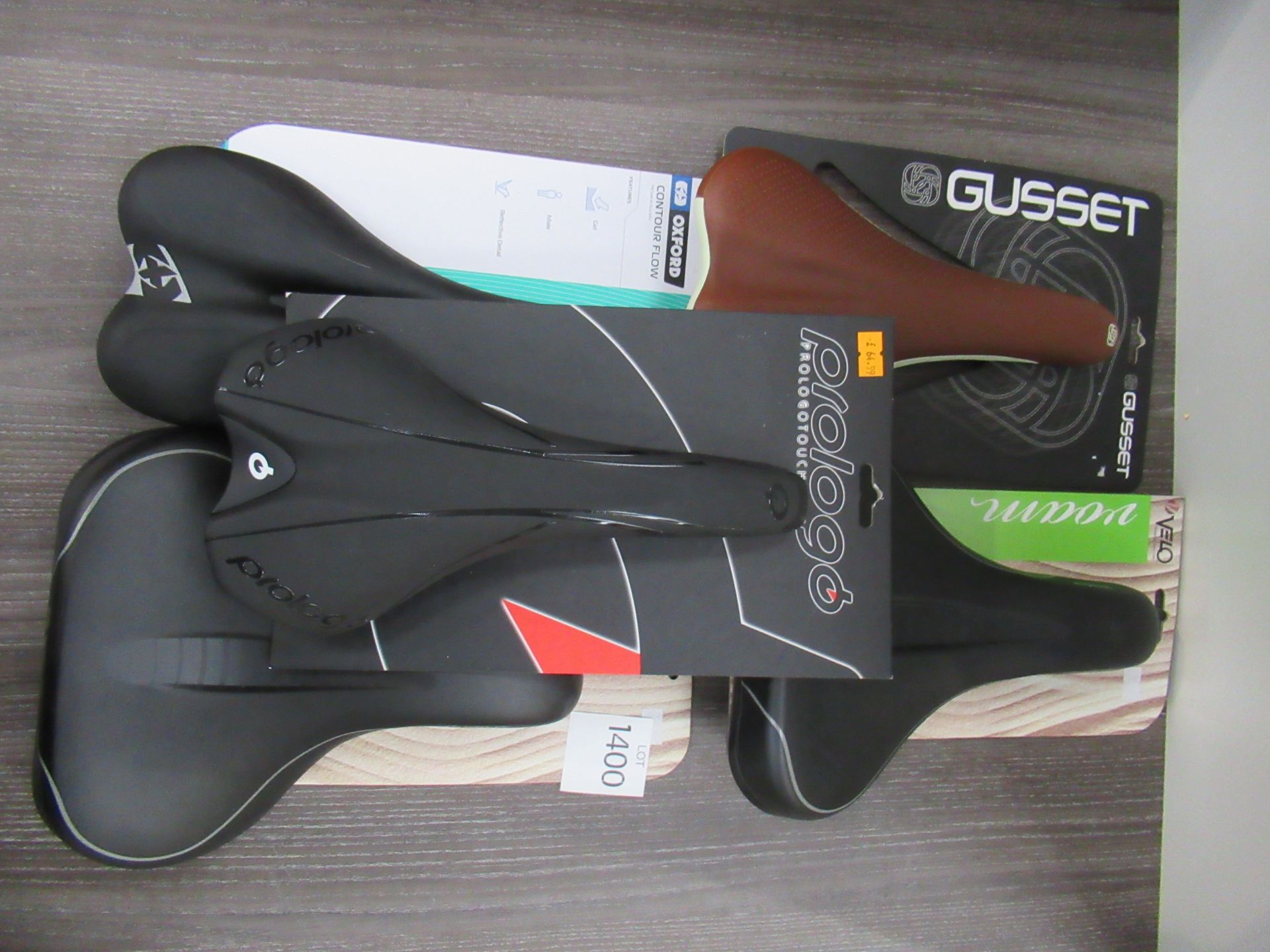 5 x Saddles including 1 x ProLogo KAPA EVO (RRP£64.99); 2 x Velo VL-6280; Gusset R-Series (RRP£29.99