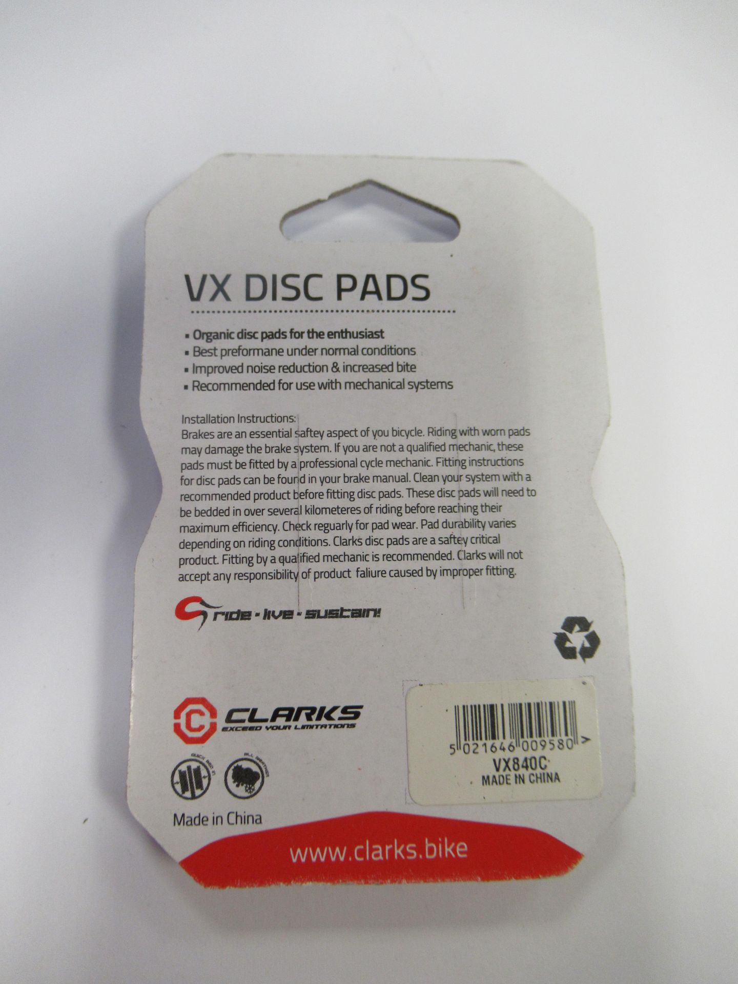 Clarks Disc Pads to include 8x E-bike (fits Tektro Dorado) E-bike specific- Semi-Metallic with High - Image 9 of 11