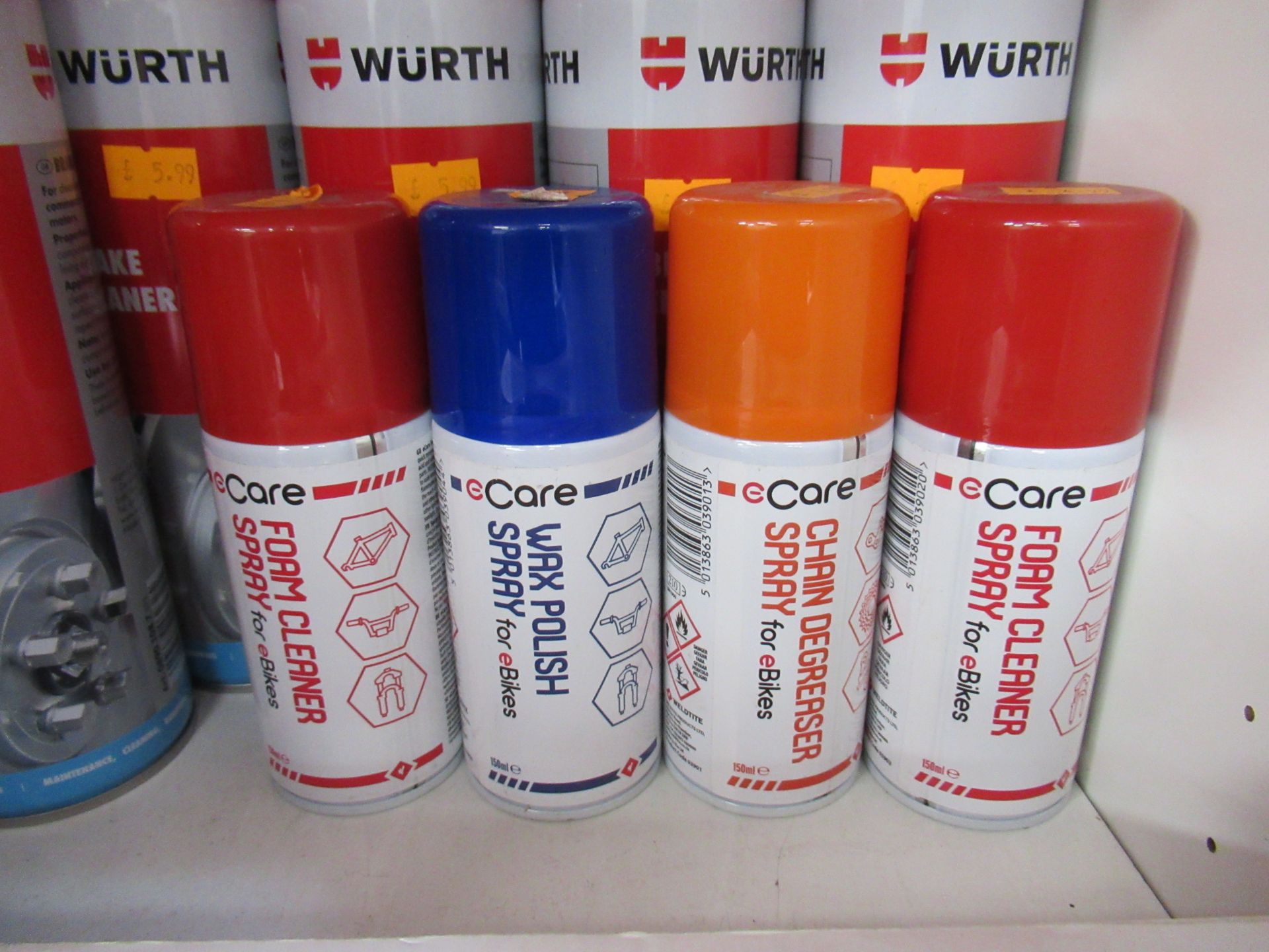 Shelf of Würth and eCare products to include 25 x bottles of Brake Cleaner (RRP£5.99 each) and eCare - Image 4 of 4