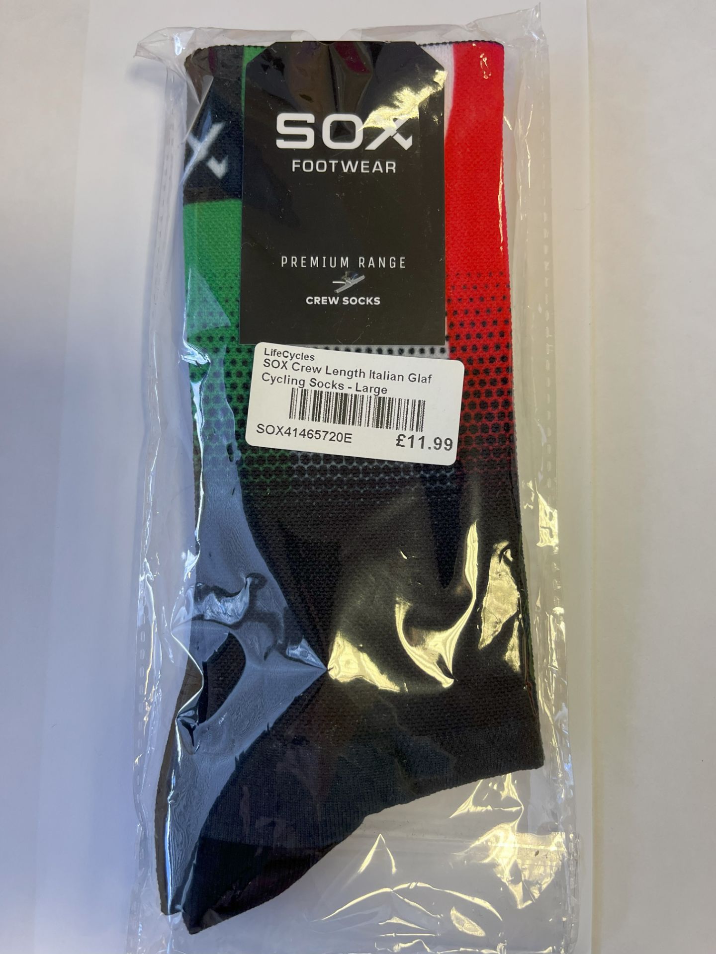 Socks to include 17x Sox Footware Crew Length Italian Glaf Cycling Socks- Large, RRP £11.99 each; 1x - Image 2 of 7