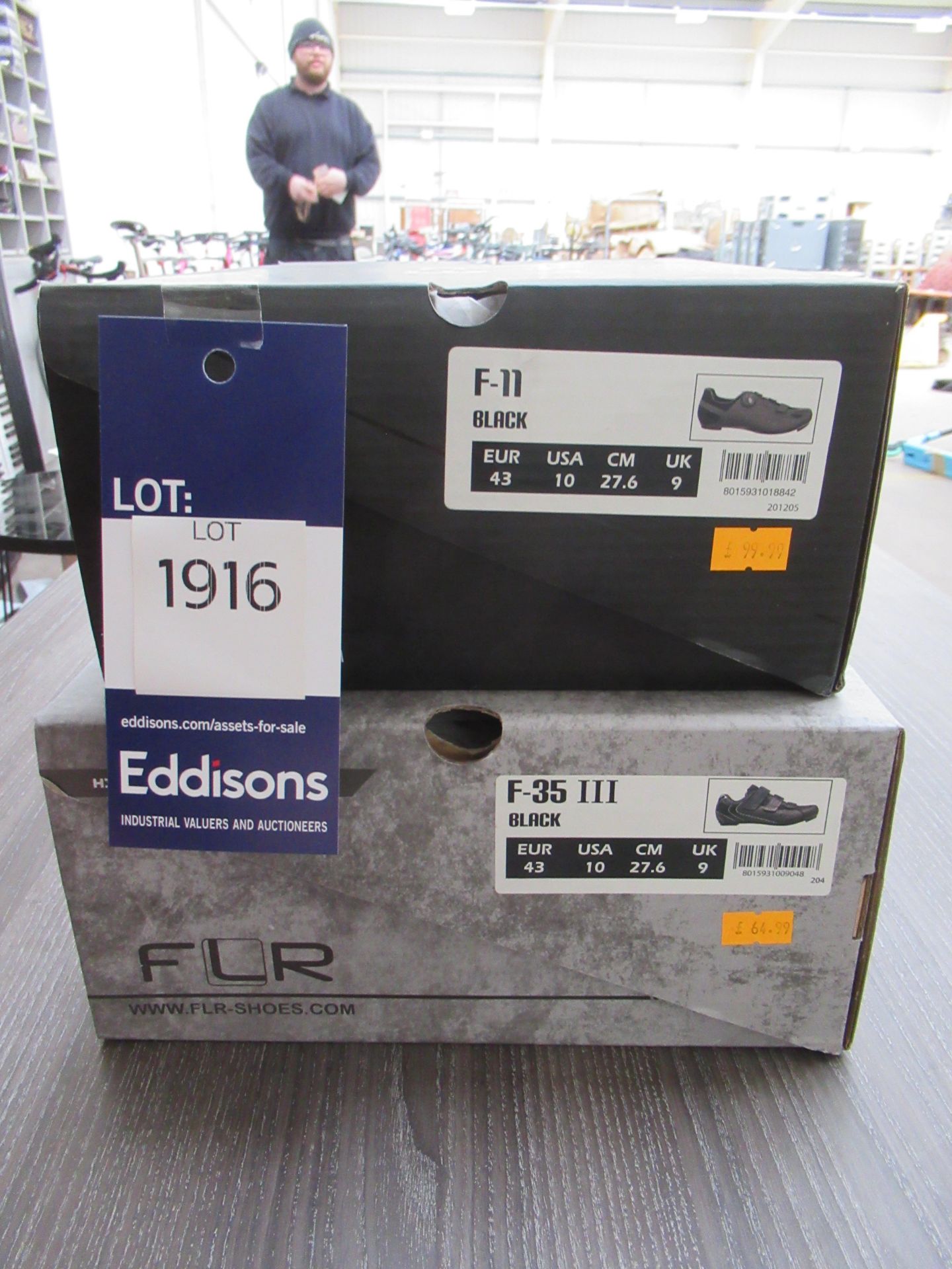 2 x Pairs of FLR cycling shoes - 1 x F-11 boxed EU size 43 (RRP£99.99) and 1 x F-35 III boxed EU siz