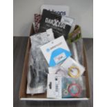 Box of cycling accessories to include stunt pegs; lock rings; BMX 25T sprockets etc.