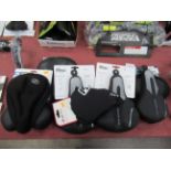 Assorted saddles and saddle covers/booster from Selle Italia, DDK, Oxford etc.