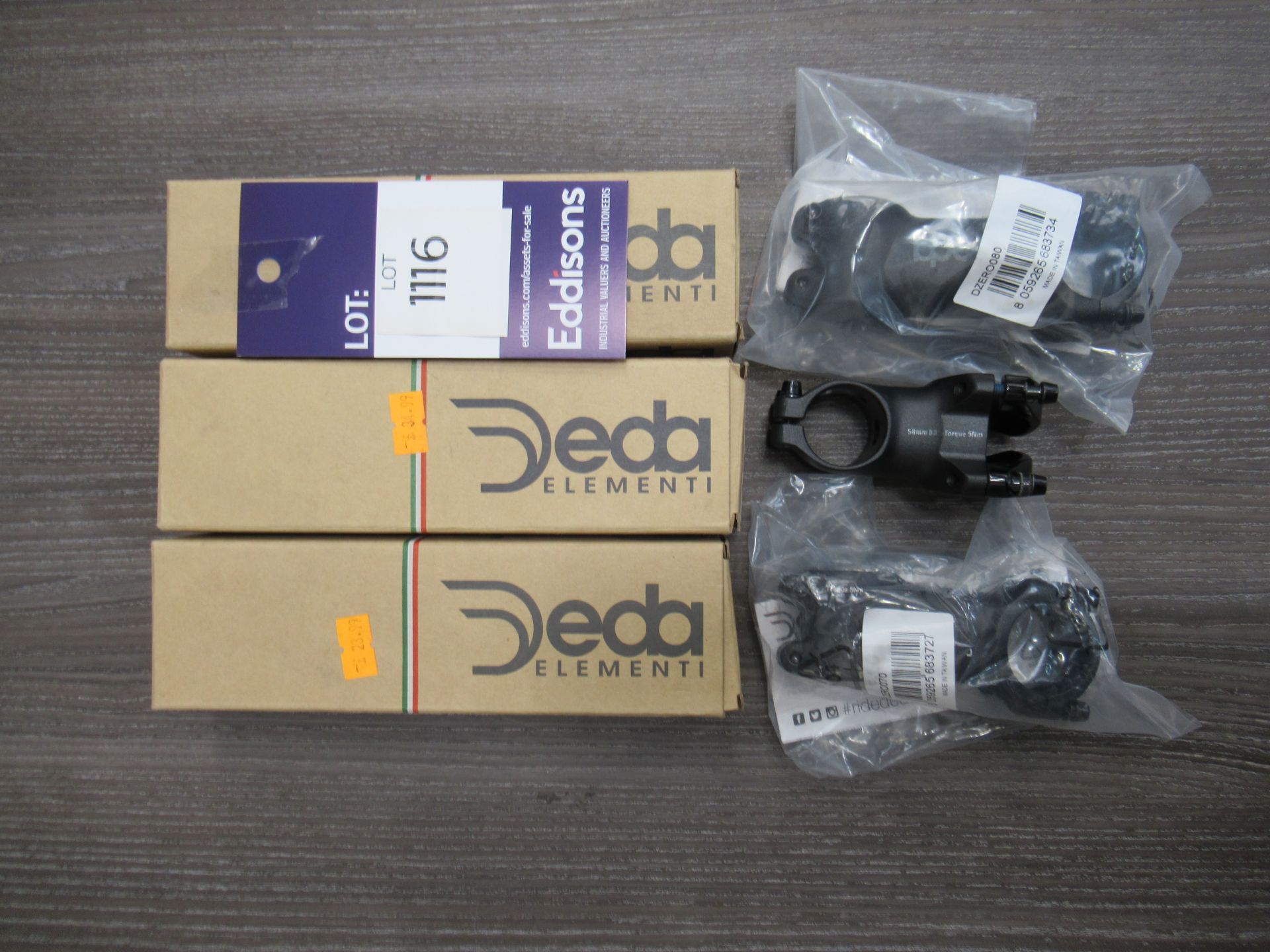 6 x DEBA bicycle stems - 50, 70, 80 (2) and 90mm (2) including 3 x ELEMENTI and 3 x ZERO (total RRP£