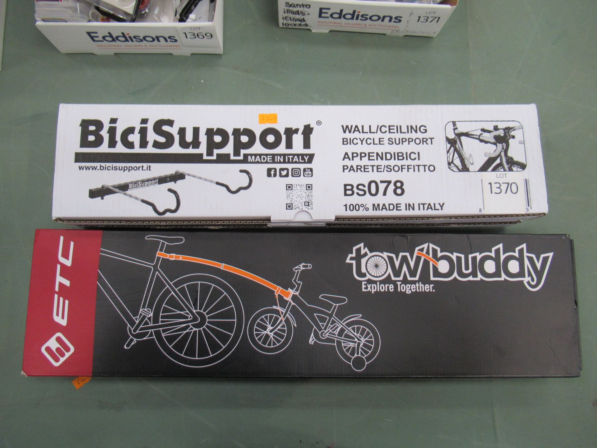 ETC TowBuddy (RRP£69) and 2 x BiciSupport wall/ceiling bicycle supports (RRP£29.99 each)