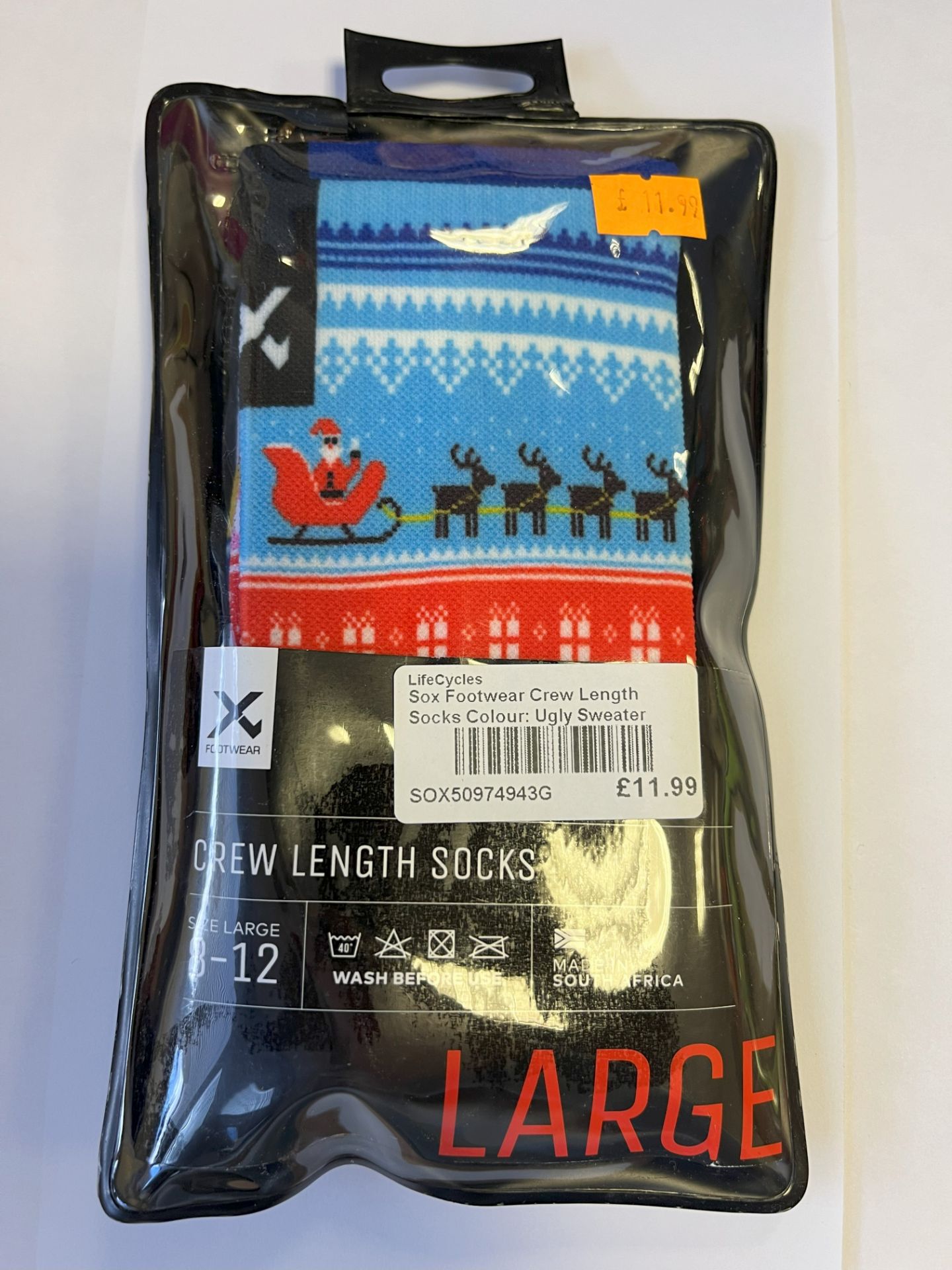 Socks to include 17x Sox Footware Crew Length Italian Glaf Cycling Socks- Large, RRP £11.99 each; 1x - Image 4 of 7