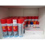 Shelf of Würth and eCare products to include 25 x bottles of Brake Cleaner (RRP£5.99 each) and eCare