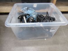 Box of used chain sets and accessories