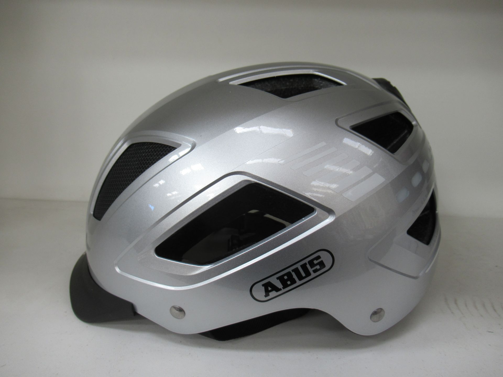 ABUS Hyban 2.0 LED silver X-large sized helmet - boxed (RRP£114.99)