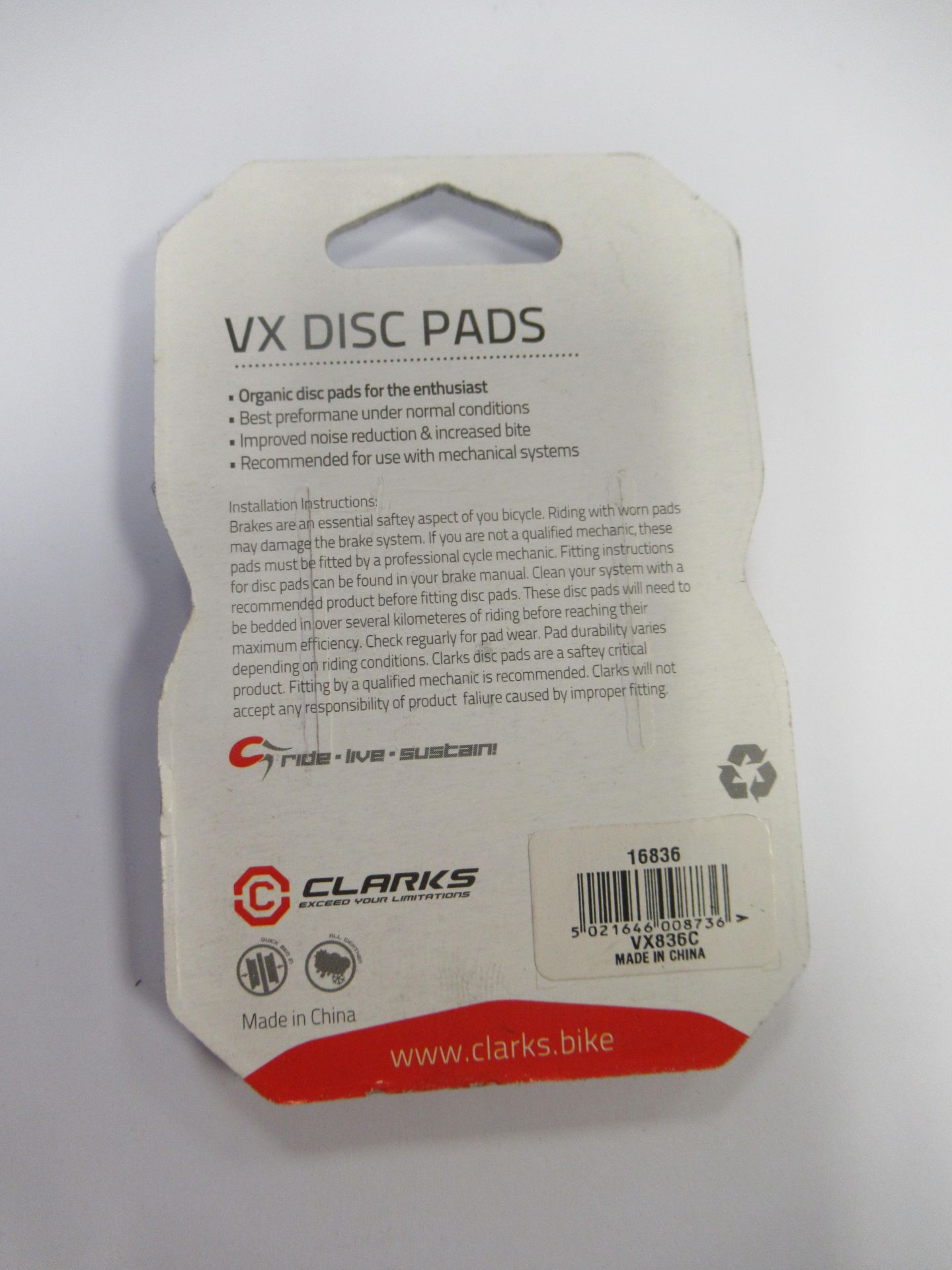 Clarks Disc Pads to include 8x E-bike (fits Tektro Dorado) E-bike specific- Semi-Metallic with High - Image 7 of 11