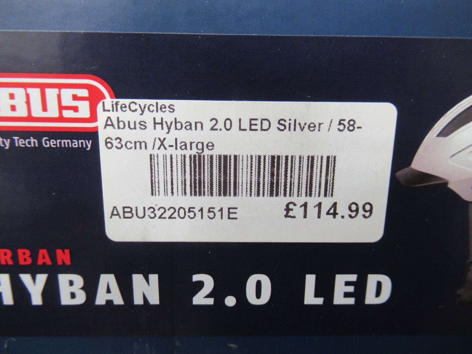 ABUS Hyban 2.0 LED silver X-large sized helmet - boxed (RRP£114.99) - Image 3 of 3