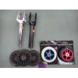 Scooter accessories including 5 x Scooter wheels (RRP£29.99 each) and 2 x Scooter forks (RRP£19.99)