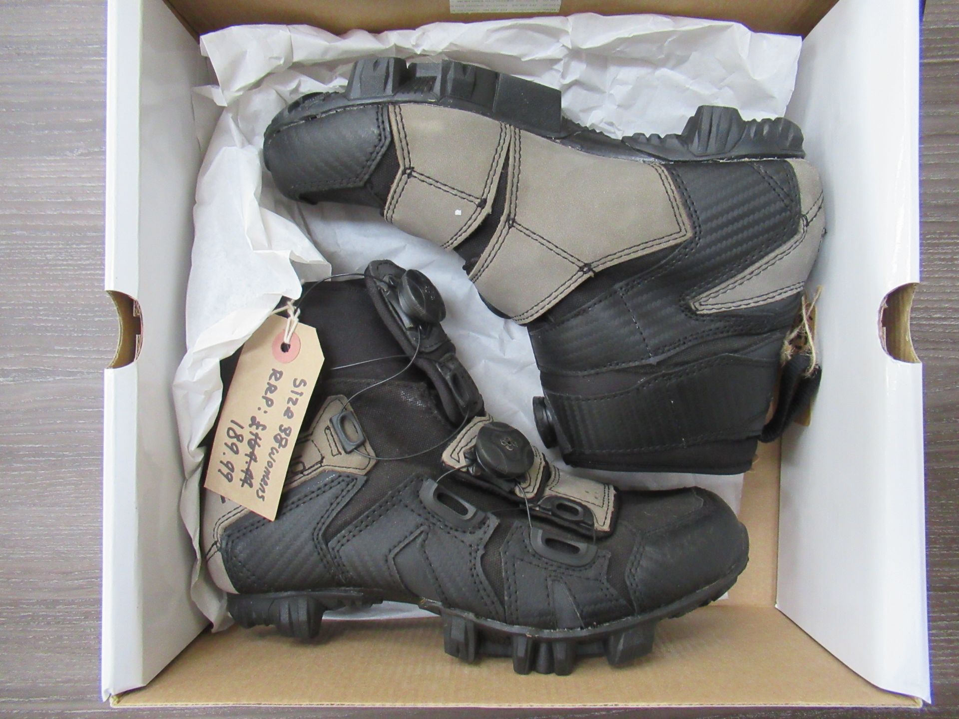 Pair of Lake MX145-W cycling boots (black/grey) - boxed EU size 38 (RRP£189.99)
