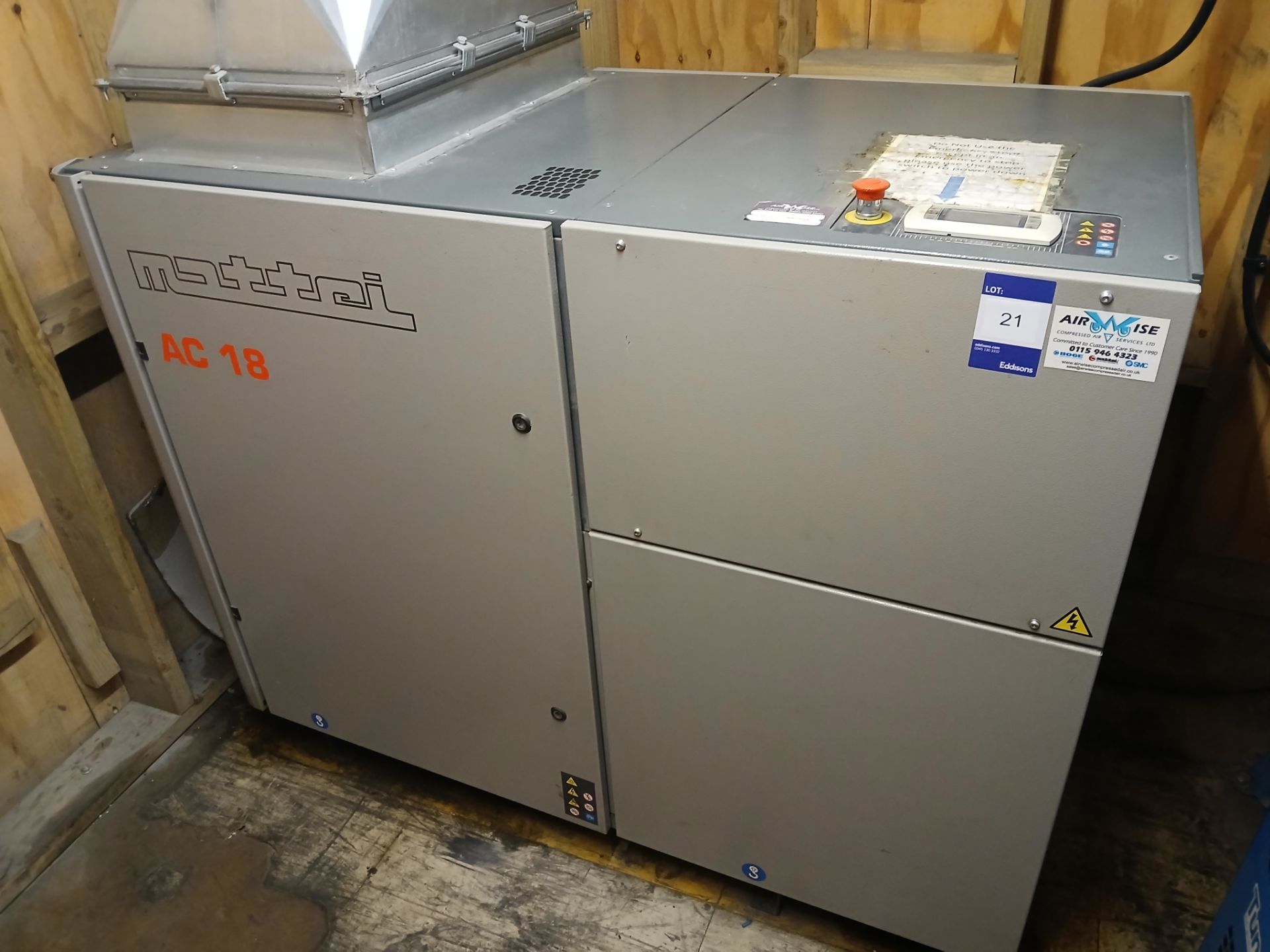 Mattei AC18 packaged air compressor, Serial Number and Year unknown, 27,872 running hours