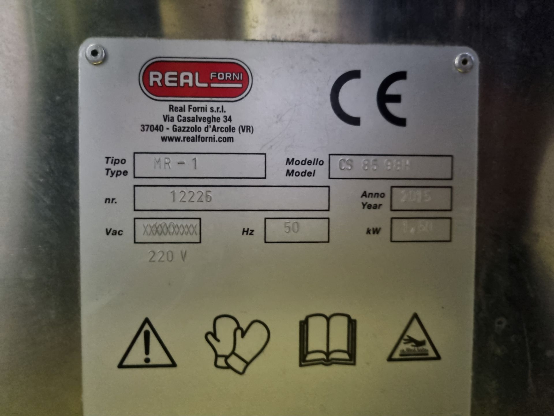 2015 Real Forni Electric Model LS85 MR-1 Oven. Twin door cooling cabinet below. 600 x 800 x 200 mm - Bild 8 aus 8