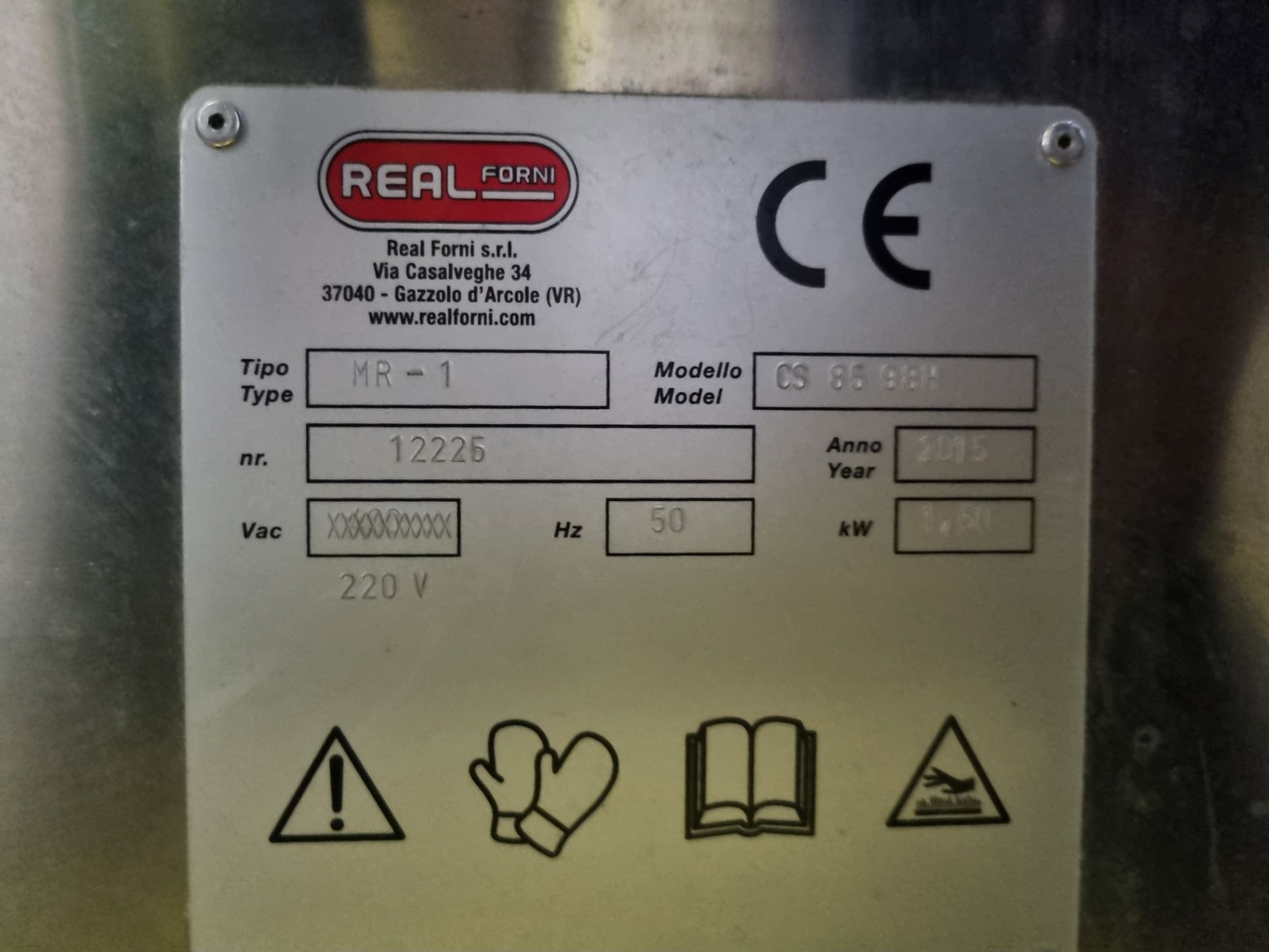 2015 Real Forni Electric Model LS85 MR-1 Oven. Twin door cooling cabinet below. 600 x 800 x 200 mm - Image 8 of 8