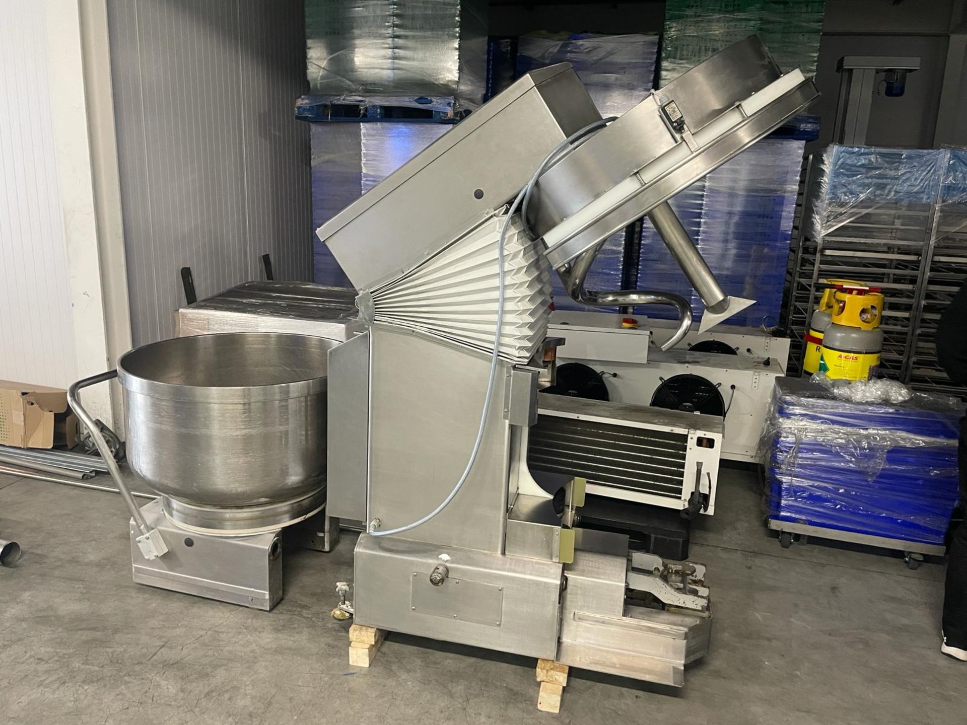 Turri Spiral Mixer x 200 Litre bowls, Bowl 900 x 500 mm, Dimensions approx. 1000 x 1900 x 1500